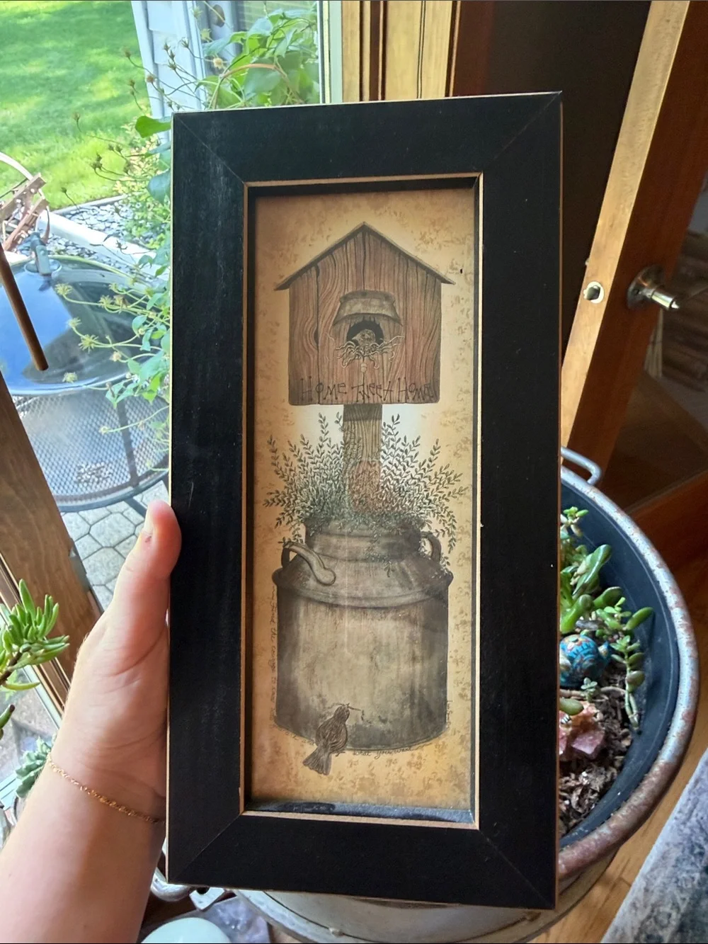 Vintage Primitive ’Home Tweet Home’ By Linda Spivey Art Print Framed